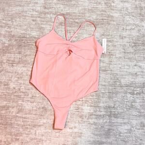 Colsie Women’s XL Cut out Open Back Pink Bodysuit One Piece New Stretch Casual